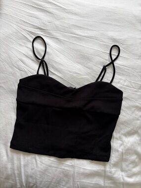 Black Women's Spaghetti Strap Crop Top